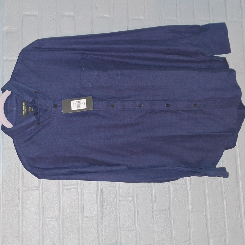 👨 John Bartlett Consensus herringbone flannel shirt. Size M. NWT.